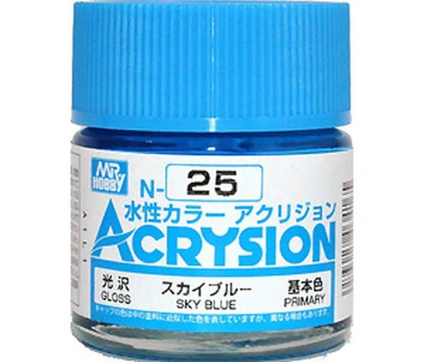 GUNZE 環保水性漆 N-25 N25 亮光 天空藍色 10ml