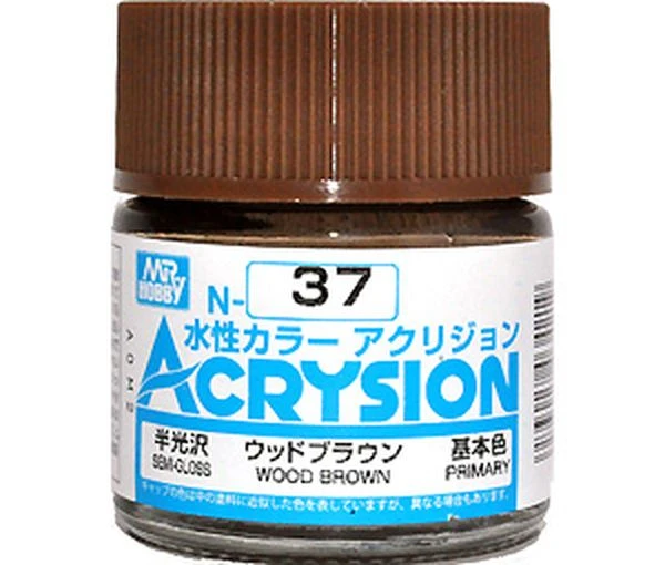 GUNZE 環保水性漆 N-37 N37 半消光 木材棕色 10ml