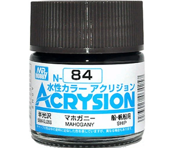 GUNZE 環保水性漆 N-84 N84 半消光 桃木深棕色 10ml