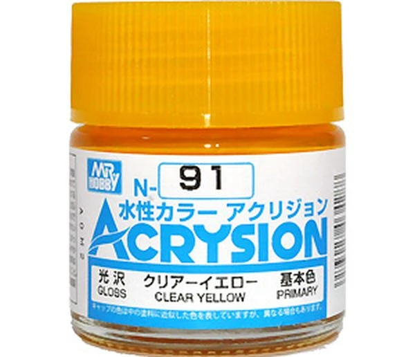 GUNZE 環保水性漆 N-91 N91 亮光 透明黃色 10ml