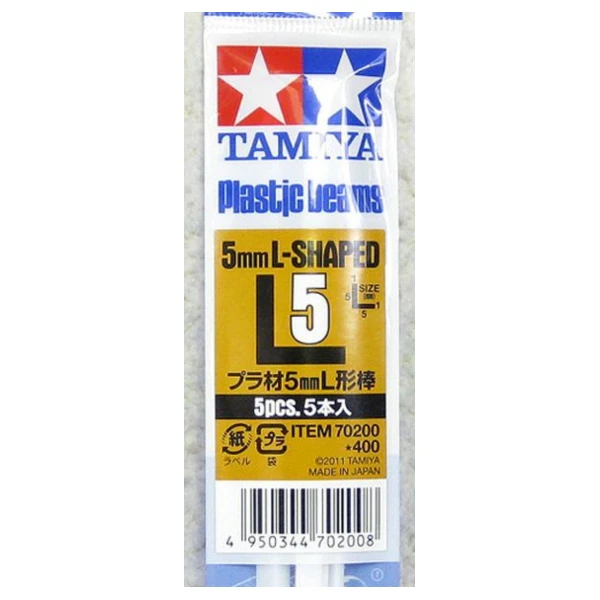 TAMIYA 田宮 改造棒 L形 5mm/長40cm/厚1mm（5入）#70200