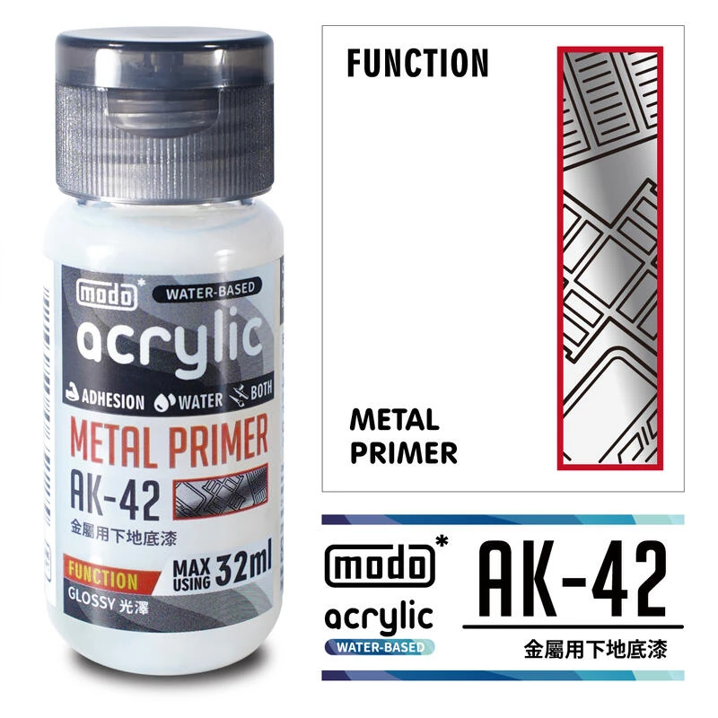 modo摩多製造所 水漆 AK-42 金屬用下地底漆 32ml