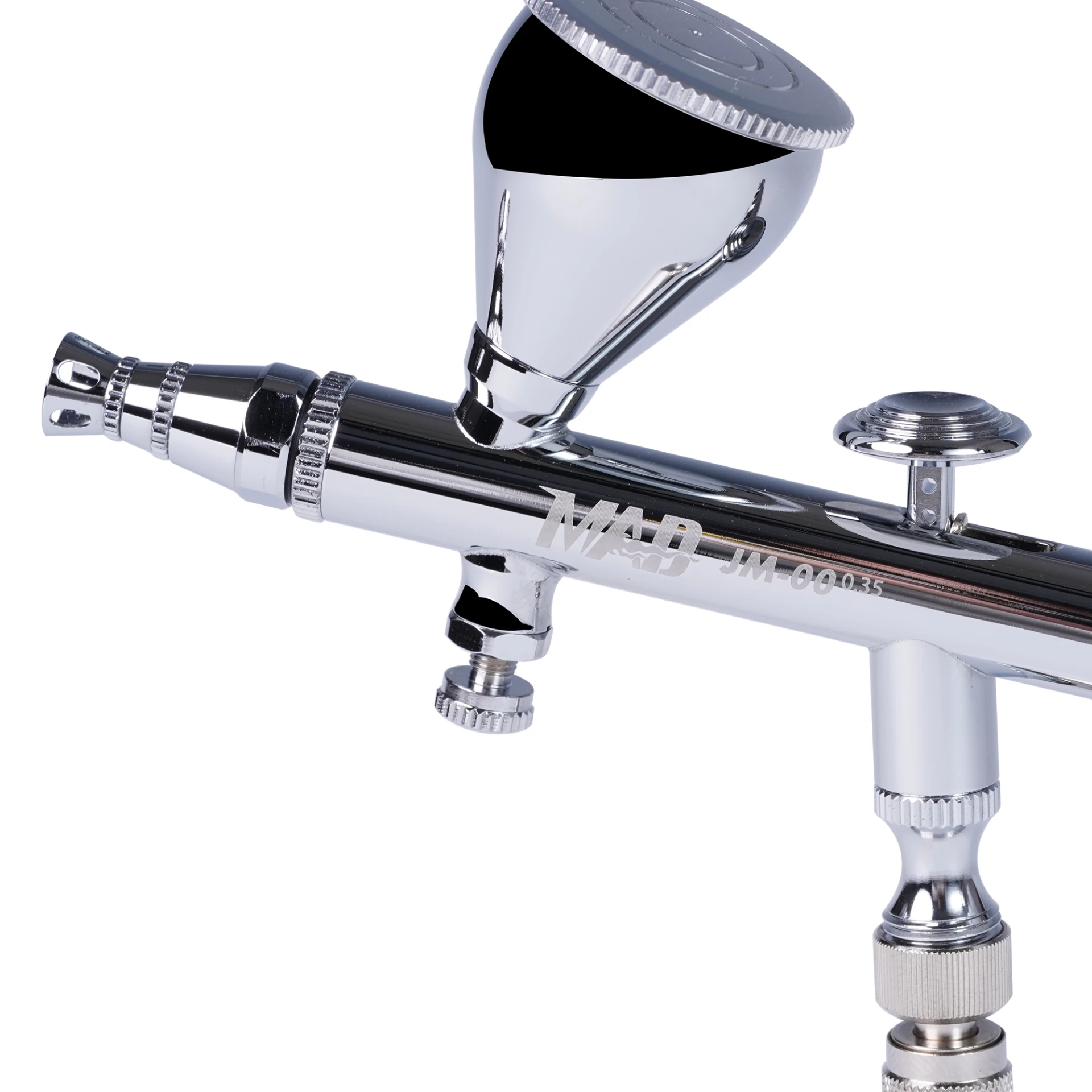 MADWORKS JM-00全配版 噴筆-0.35附調壓閥 可換噴杯(子彈型噴嘴) /附大、小噴杯、0.5mm配件包