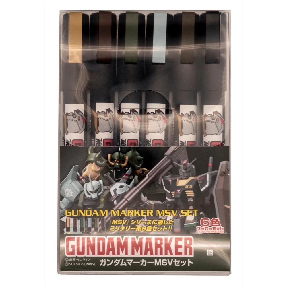 GUNZE 鋼彈麥克筆套裝組 GMS-127 GMS127 鋼彈MSV系列套裝組 6色