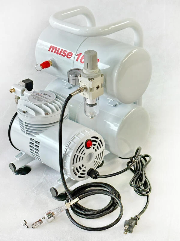 世穎 Sheing muse1688 1/4 HP 低噪音無油式迷你空壓機 雙儲氣桶