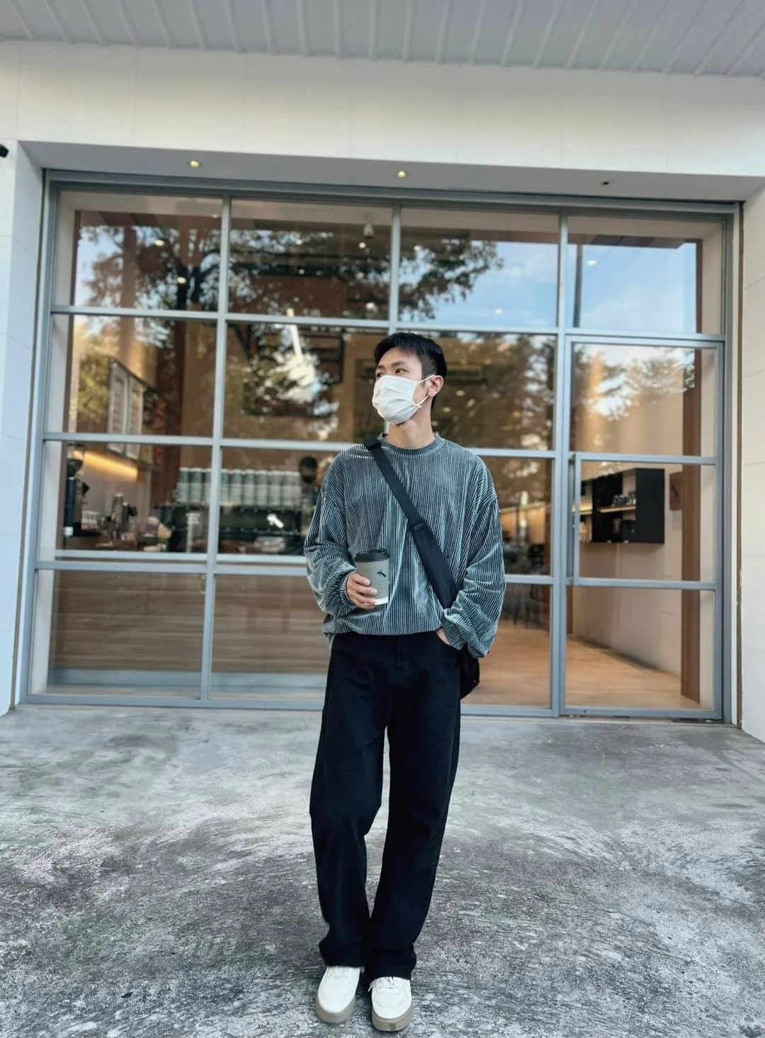 韓國尼龍單肩斜跨包