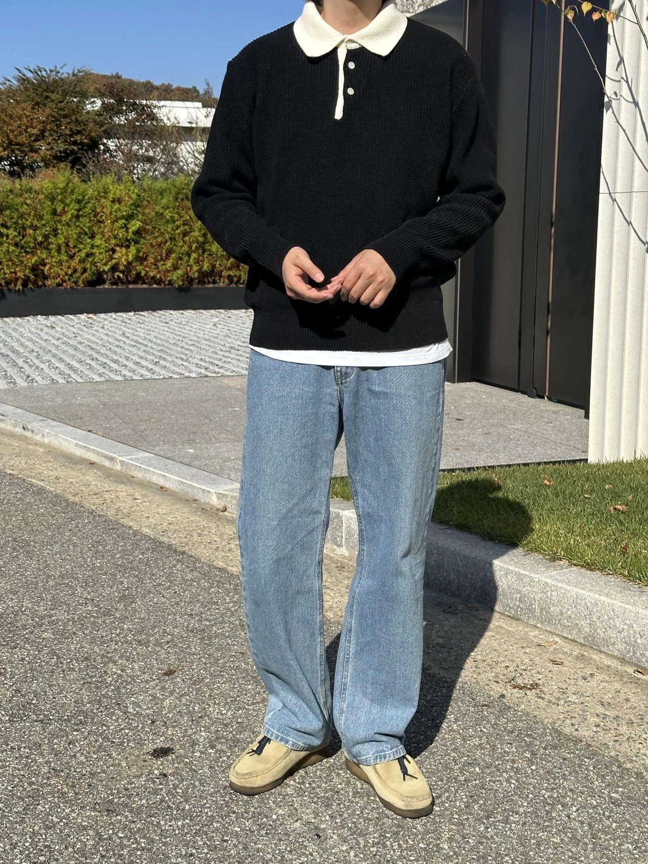 韓國秋冬粗針毛線POLO衫｜4色