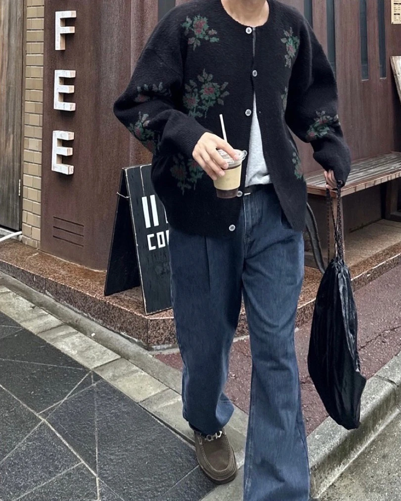 韓國雙層提花設計針織衫｜3色
