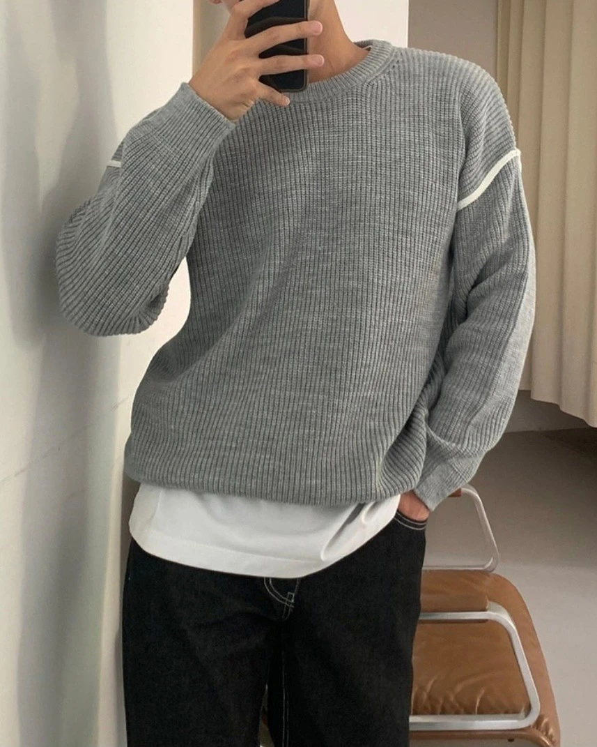 韓國滾邊垂落織品毛衣｜11色