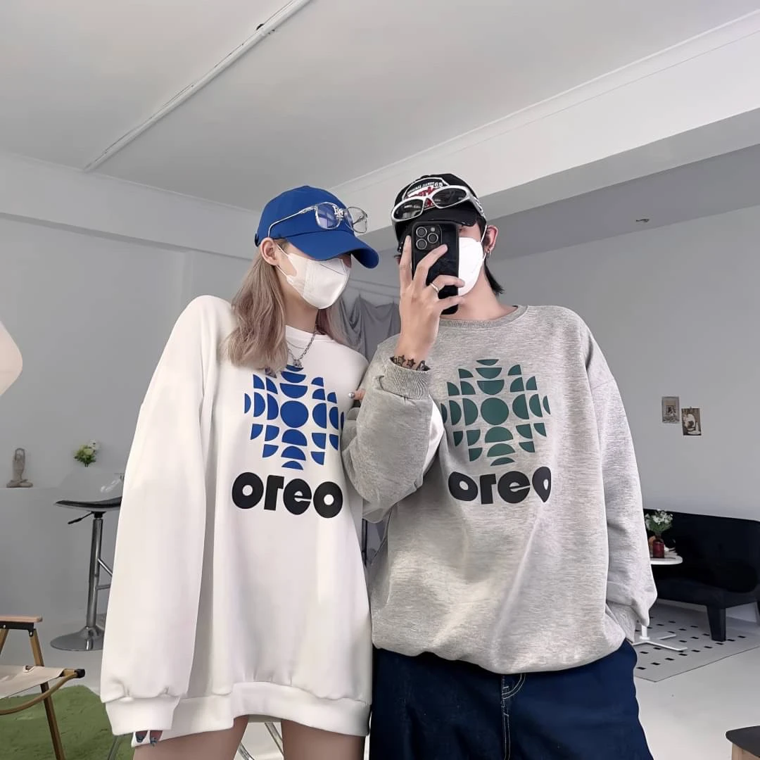 oreo幾何圖形情侶寬TEE｜3色
