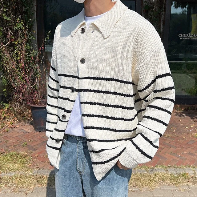 🇰🇷韓國條紋鈕扣針織外衫 - 4色