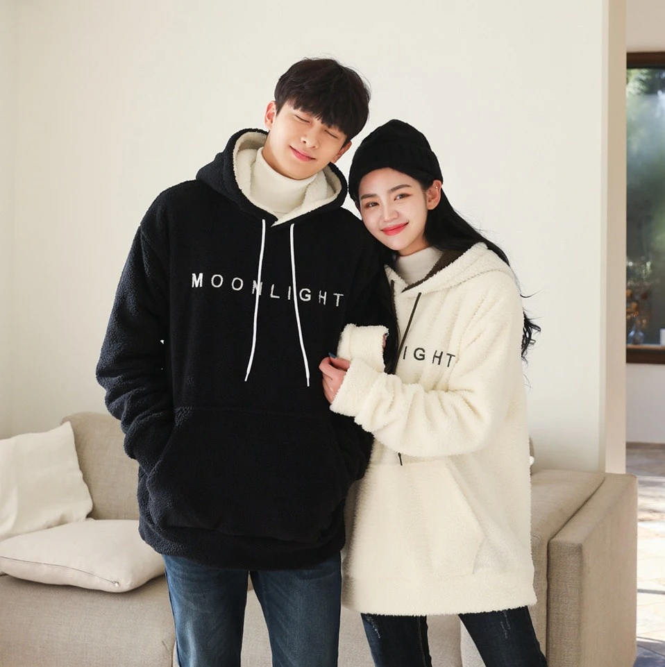 韓國羔羊毛絨連帽TEE - 4色