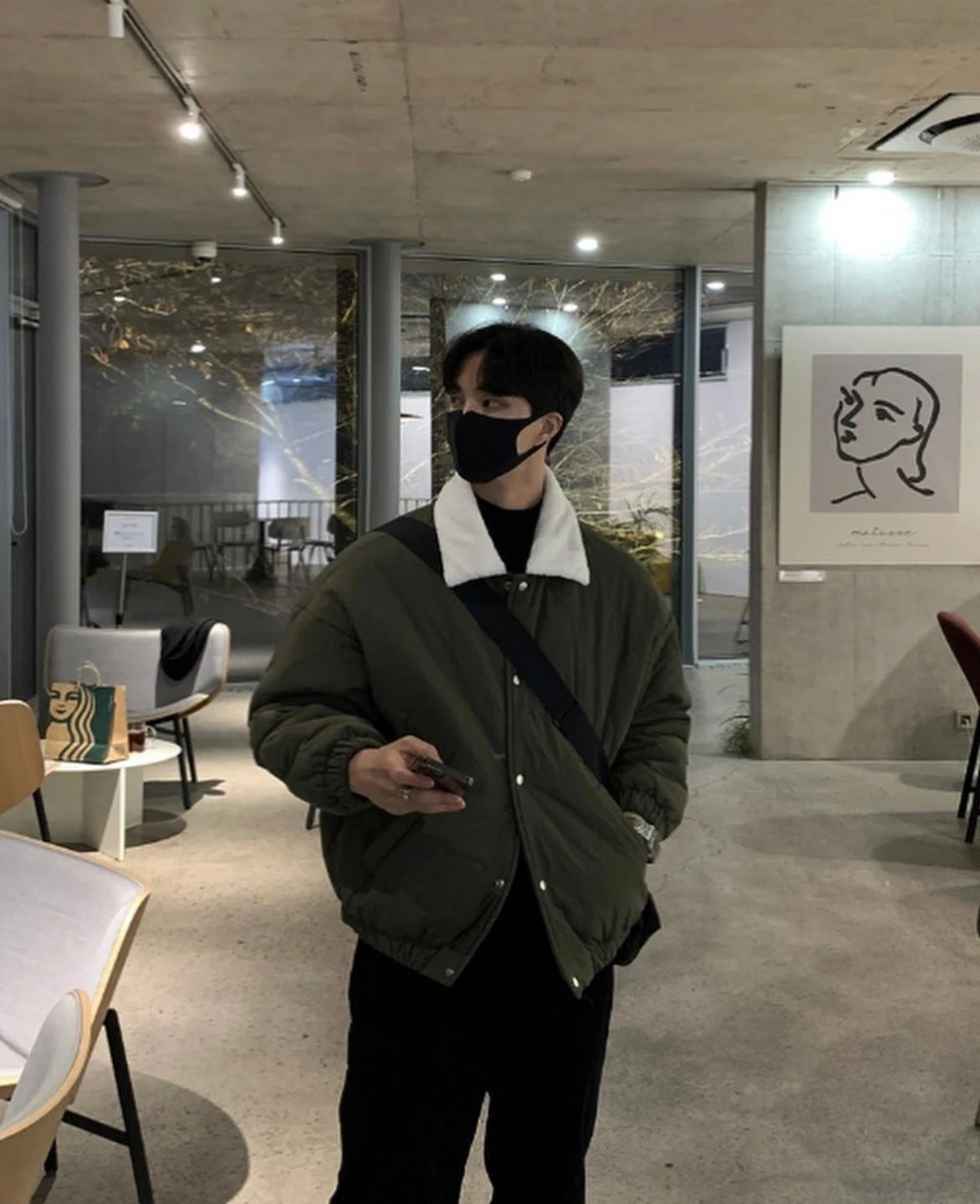 韓國泰迪熊毛領鋪棉外套 - 3色
