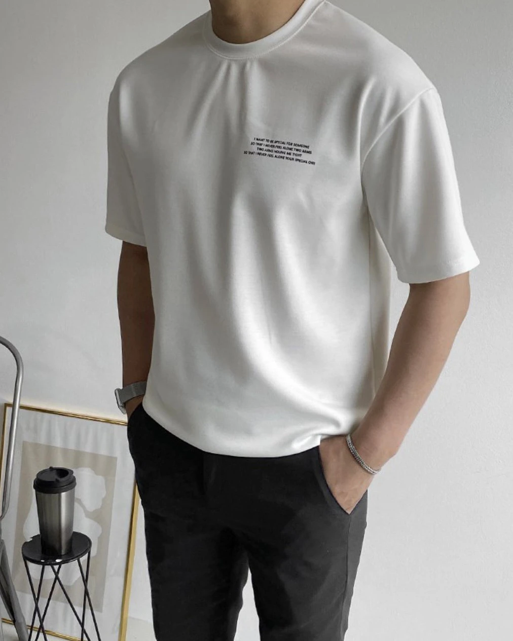 韓國抗皺字母印刷TEE｜4色