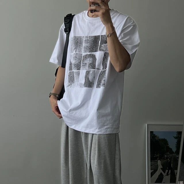 韓國復古相片印刷短TEE｜2色