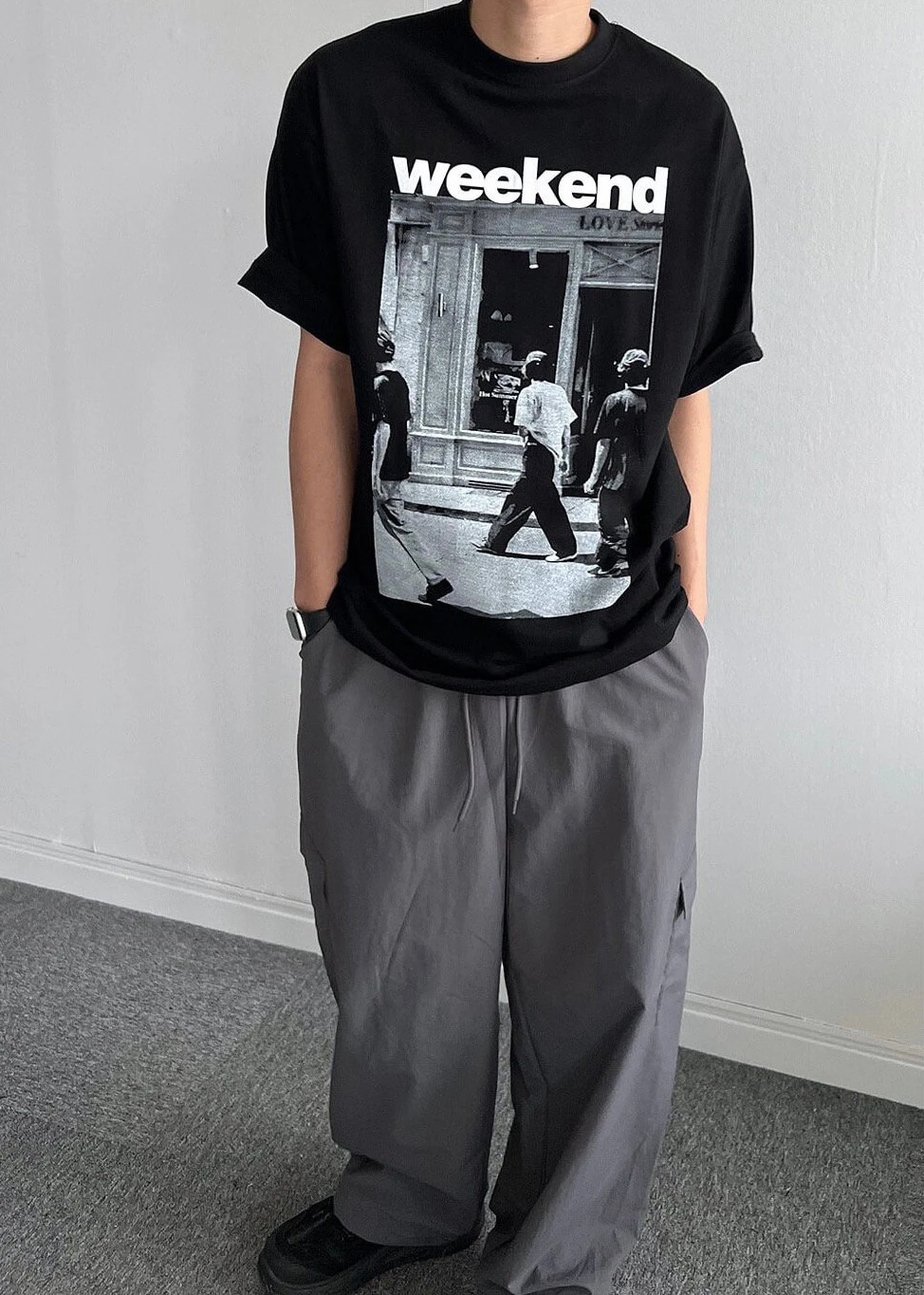 韓國weekend印刷寬TEE｜2色