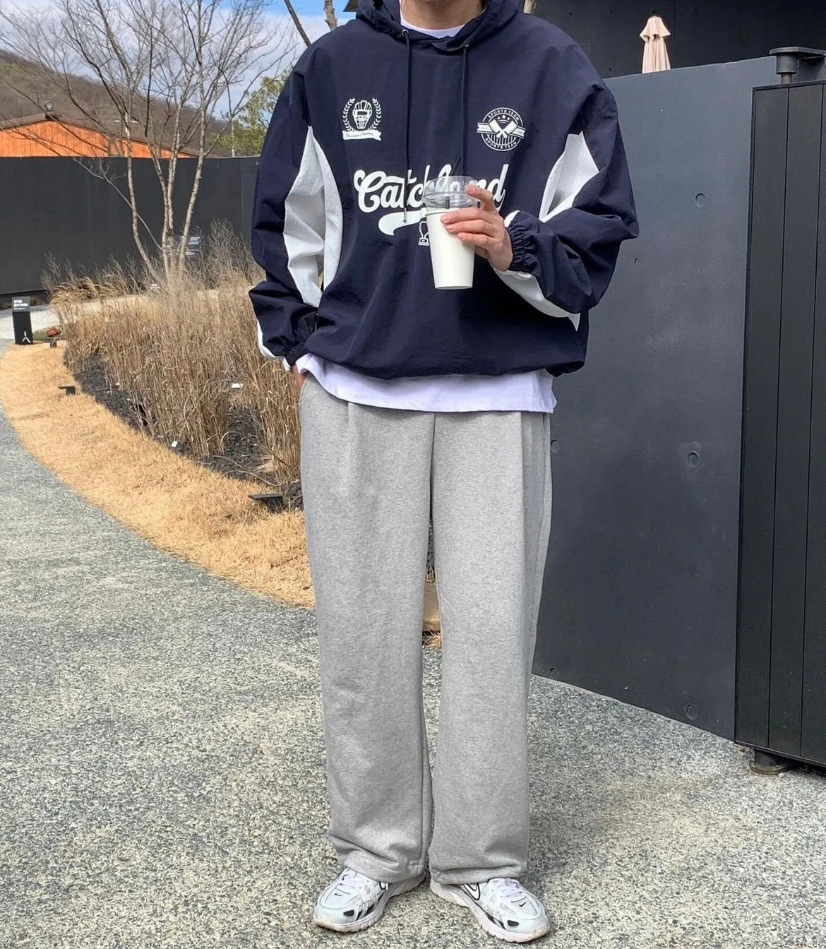 韓國運動尼龍連帽風衣｜2色