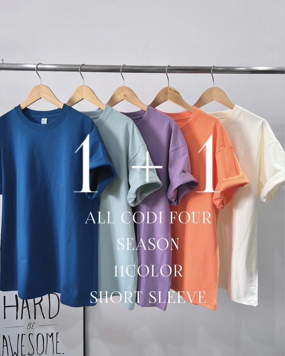 【1+1】圓筒素面T-shirt｜11色