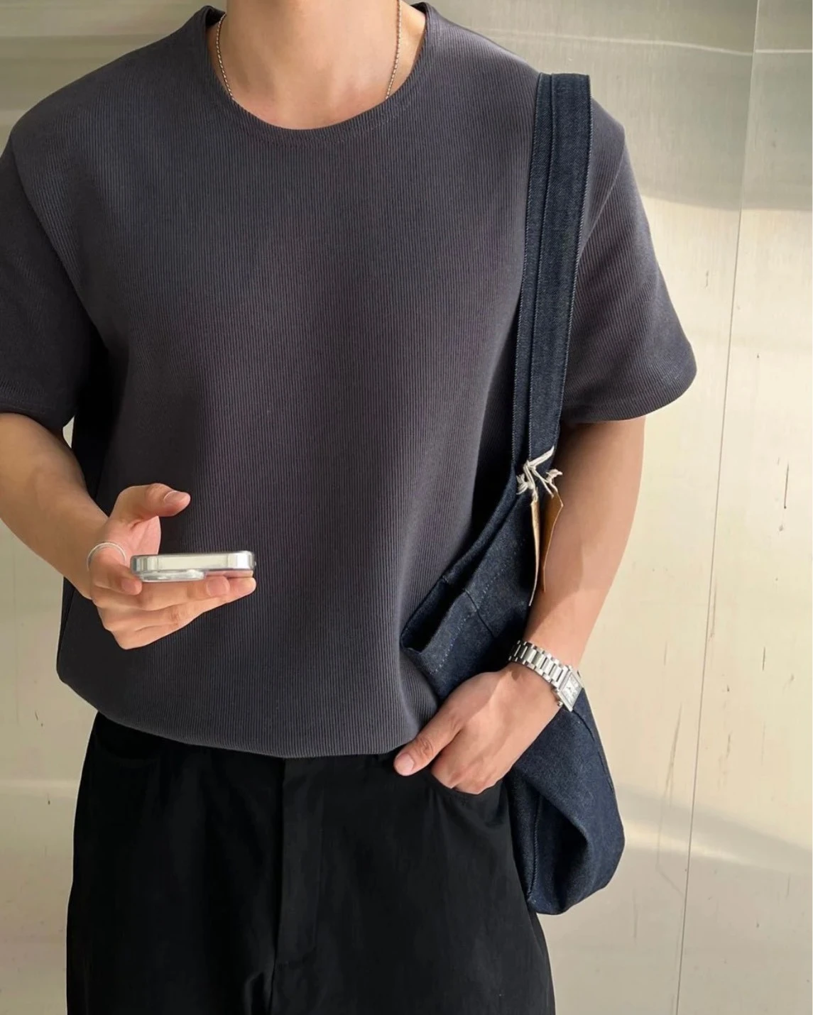 韓國船領羅紋短袖上衣｜4色