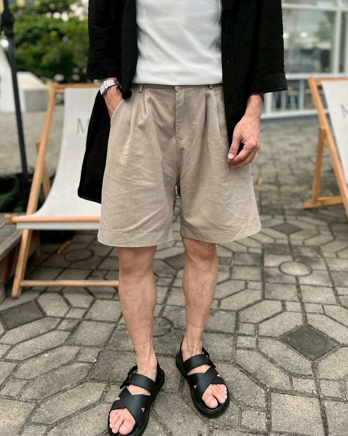 韓國鬆緊皺褶舒適短褲