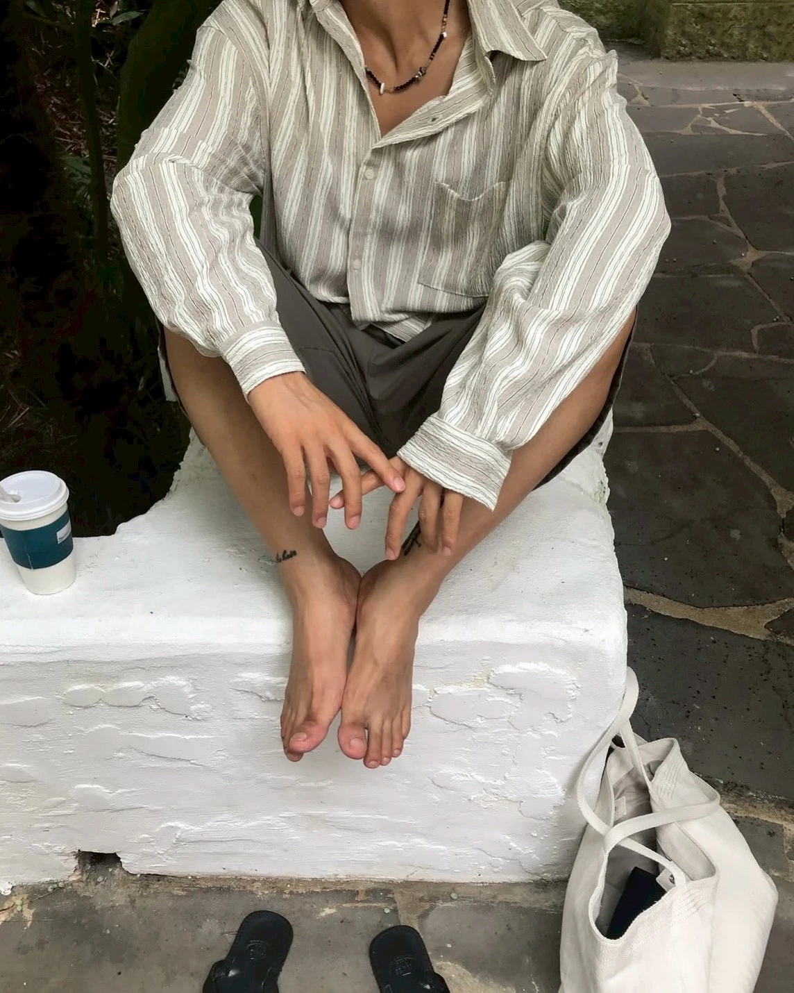 韓國縞瑪瑙手工項鍊