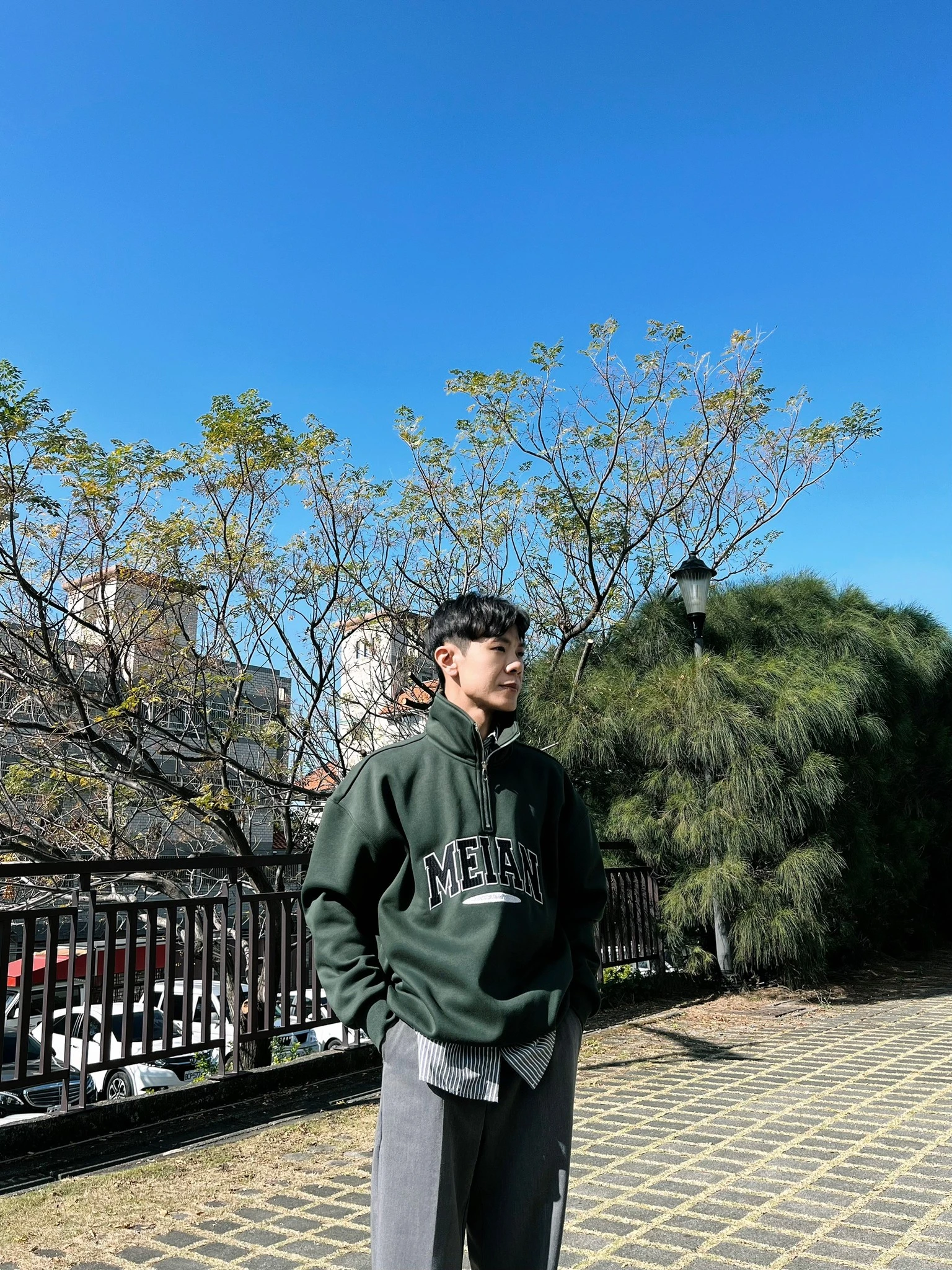 拉鍊翻領MEIAN刷毛衛衣｜4色