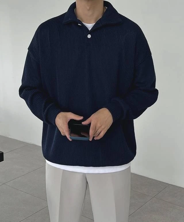 韓國開襟羅紋針織POLO衫｜11色