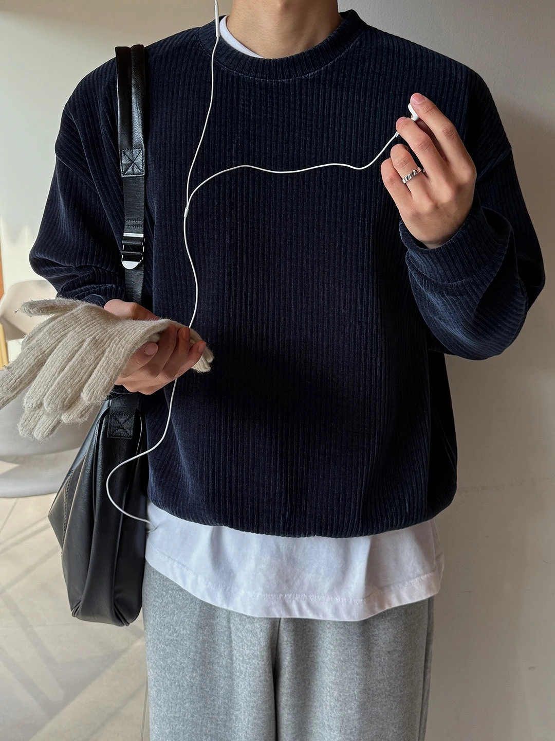 韓國質感絨面條紋上衣｜4色