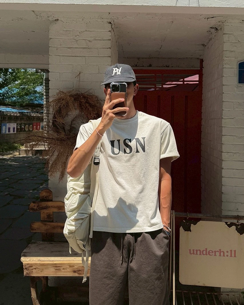 韓國USA水洗仿舊短版T恤｜4色