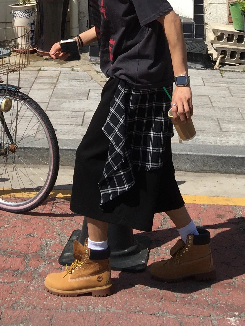 韓國格紋疊層運動短褲｜3色