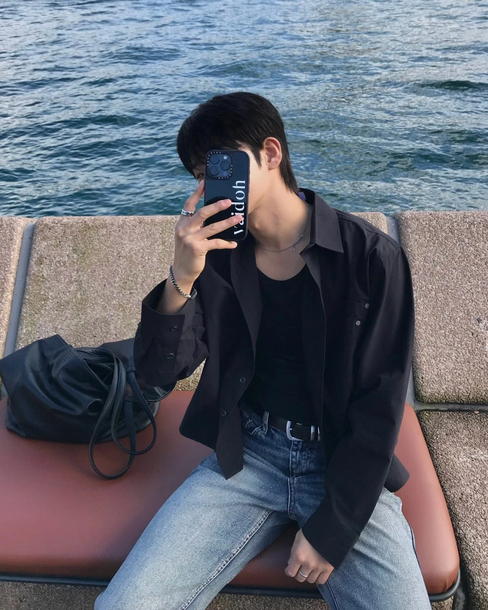 韓國口袋鉚釘短版襯衫｜3色