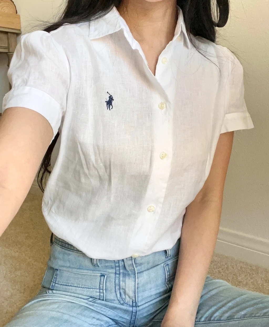 國外現貨｜深藍、白 Polo Ralph Lauren 亞麻短袖襯衫｜男青年款
