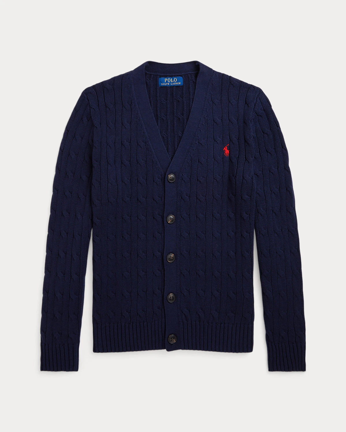 現貨～Polo Ralph Lauren 麻花針織純棉 V 領開襟衫 青年款