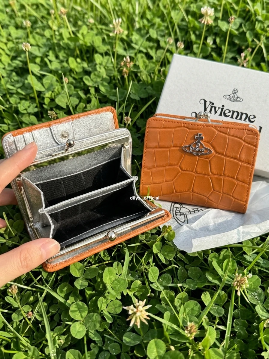 現貨｜Vivienne Westwood 鱷魚紋口金錢包 橘色