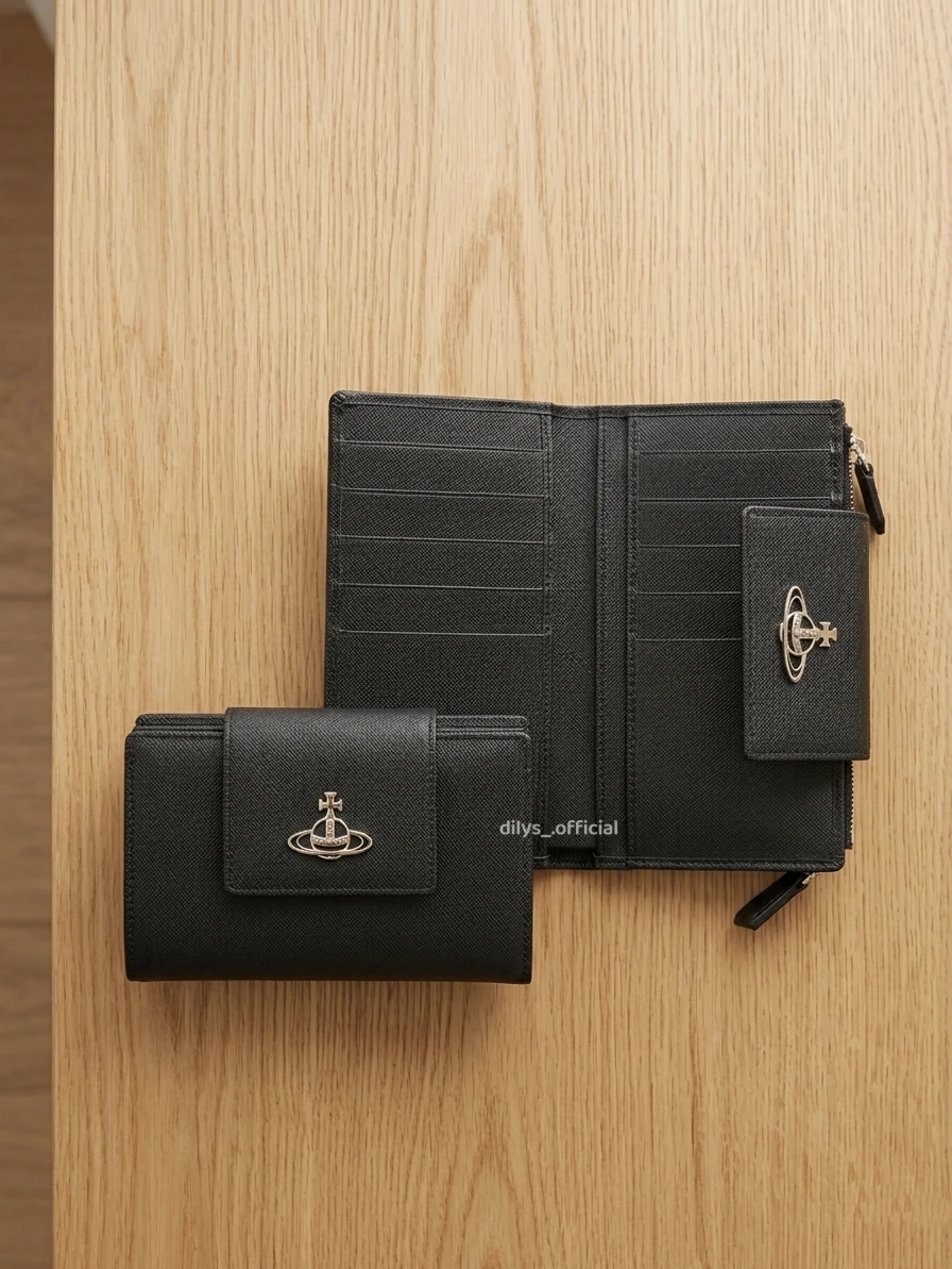 現貨｜ Vivienne Westwood Saffiano 防刮牛皮 中夾