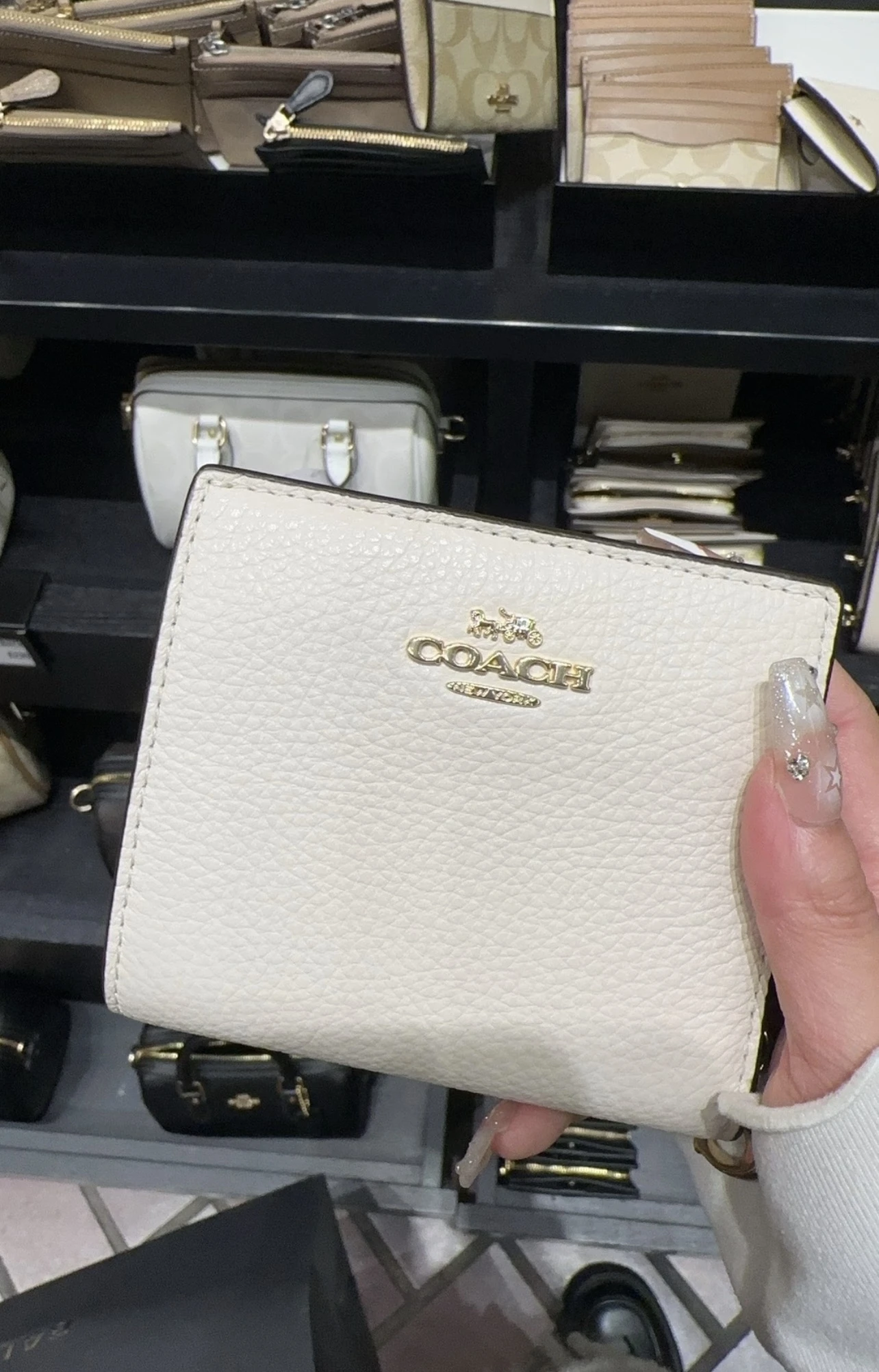 客訂｜Coach 白色對折錢包