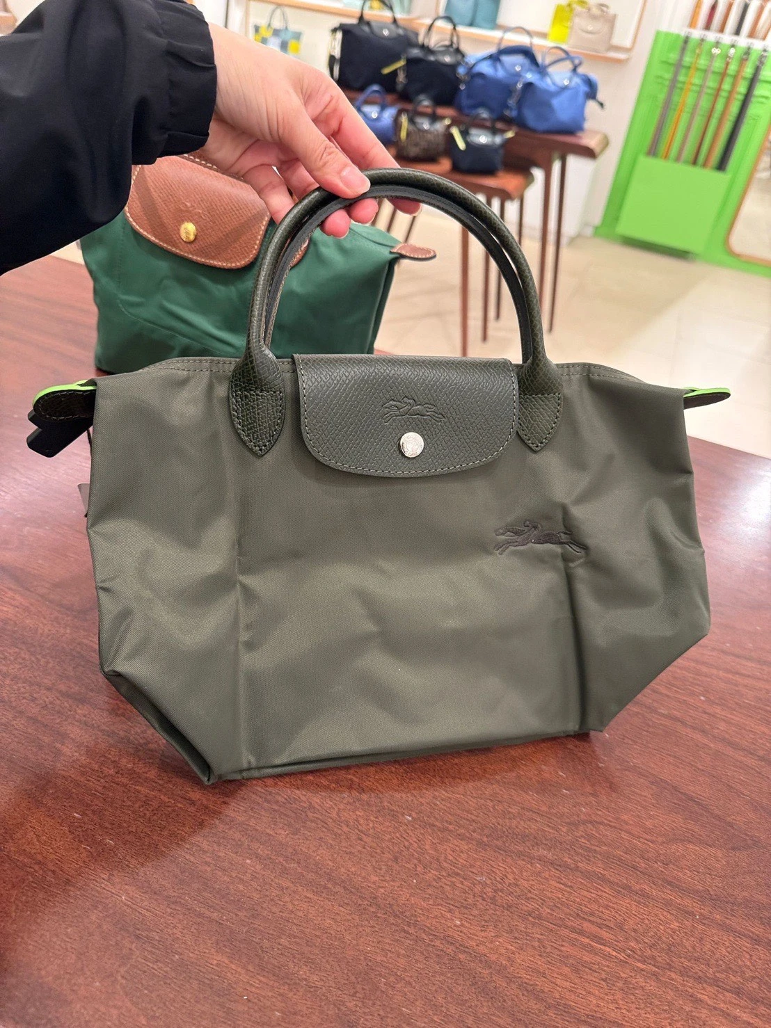 客訂｜Longchamp 墨綠色 短柄