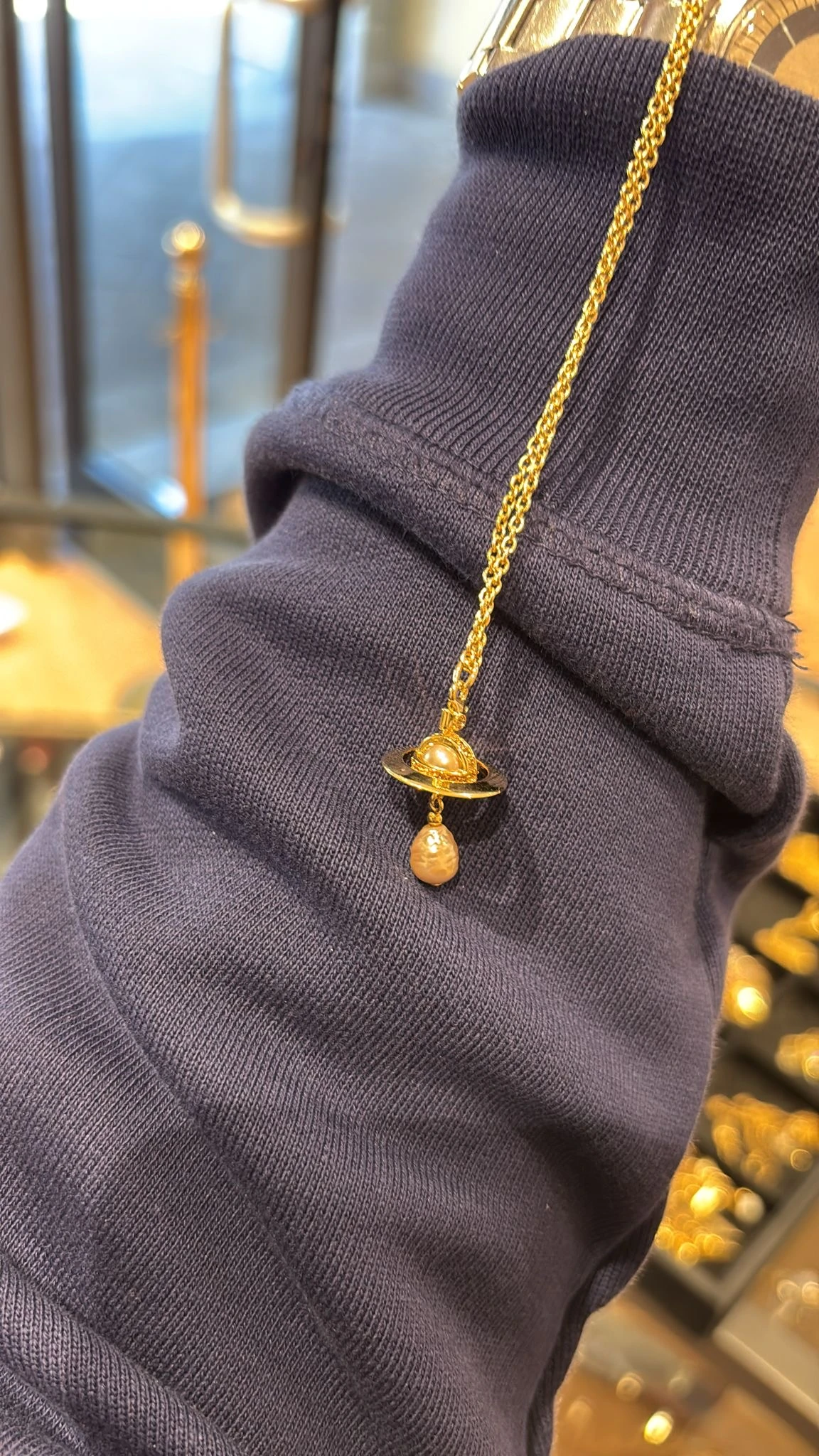 客訂 Vivienne Westwood 金色+香檳 巴洛克水滴項鍊
