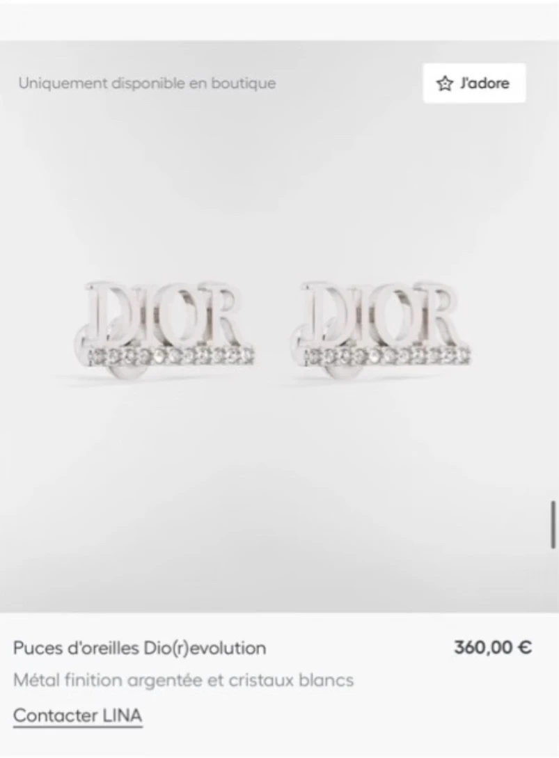 客訂｜Dior VP Sale字母耳環 銀色