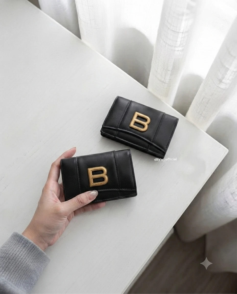 Balenciaga hourglasses 滑面牛皮三折錢包