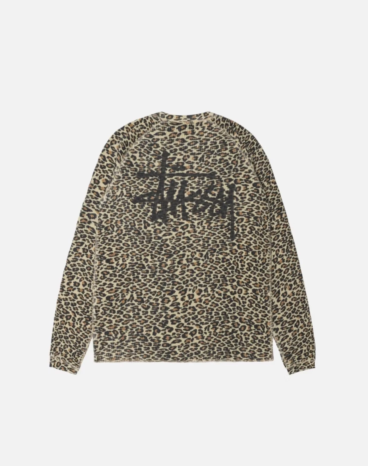 現貨｜Stussy 華夫格 豹紋 長袖上衣 尺寸L