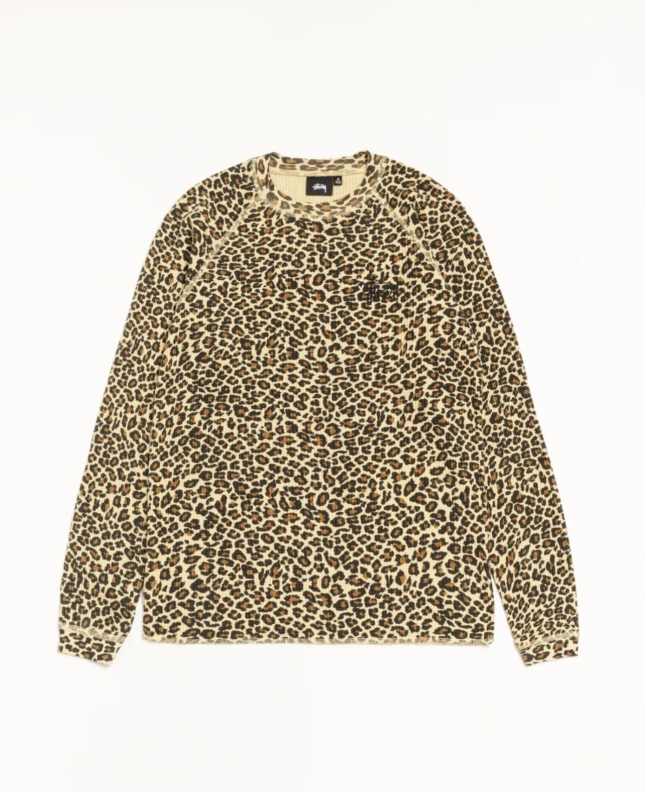 現貨｜Stussy 華夫格 豹紋 長袖上衣 尺寸L