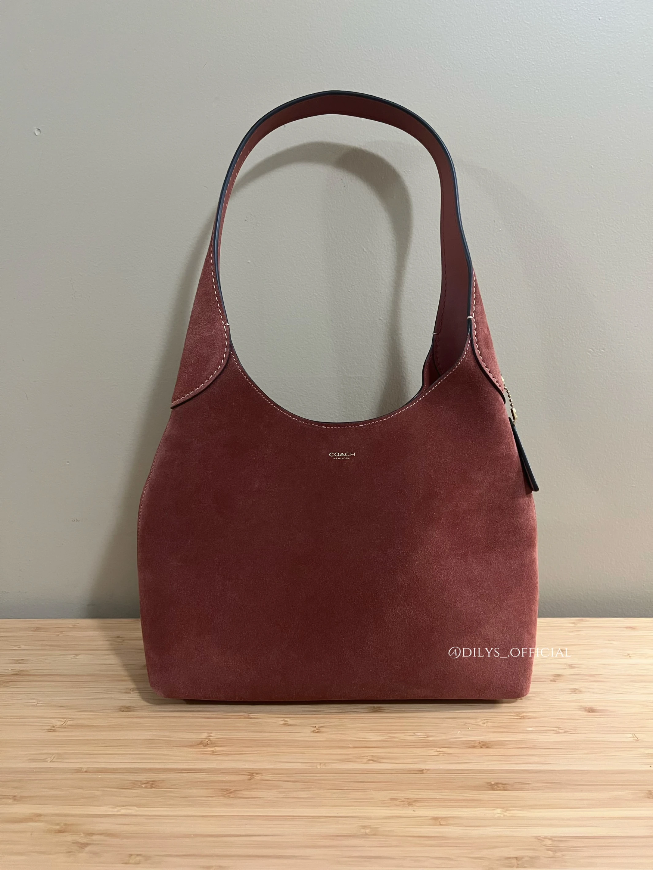 現貨｜Coach Brooklyn 麂皮 陶土棕 28 34
