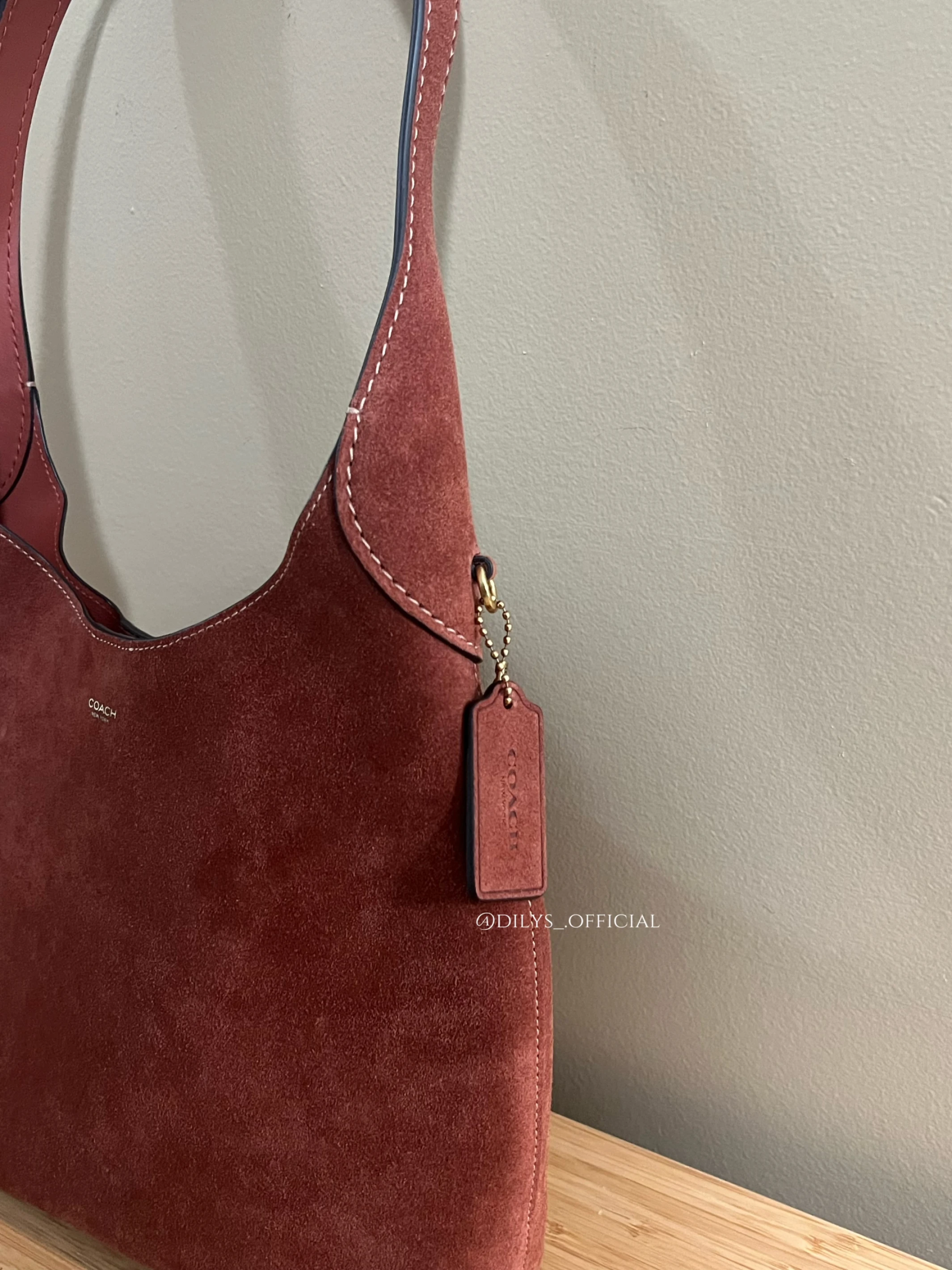 現貨｜Coach Brooklyn 麂皮 陶土棕 28 34