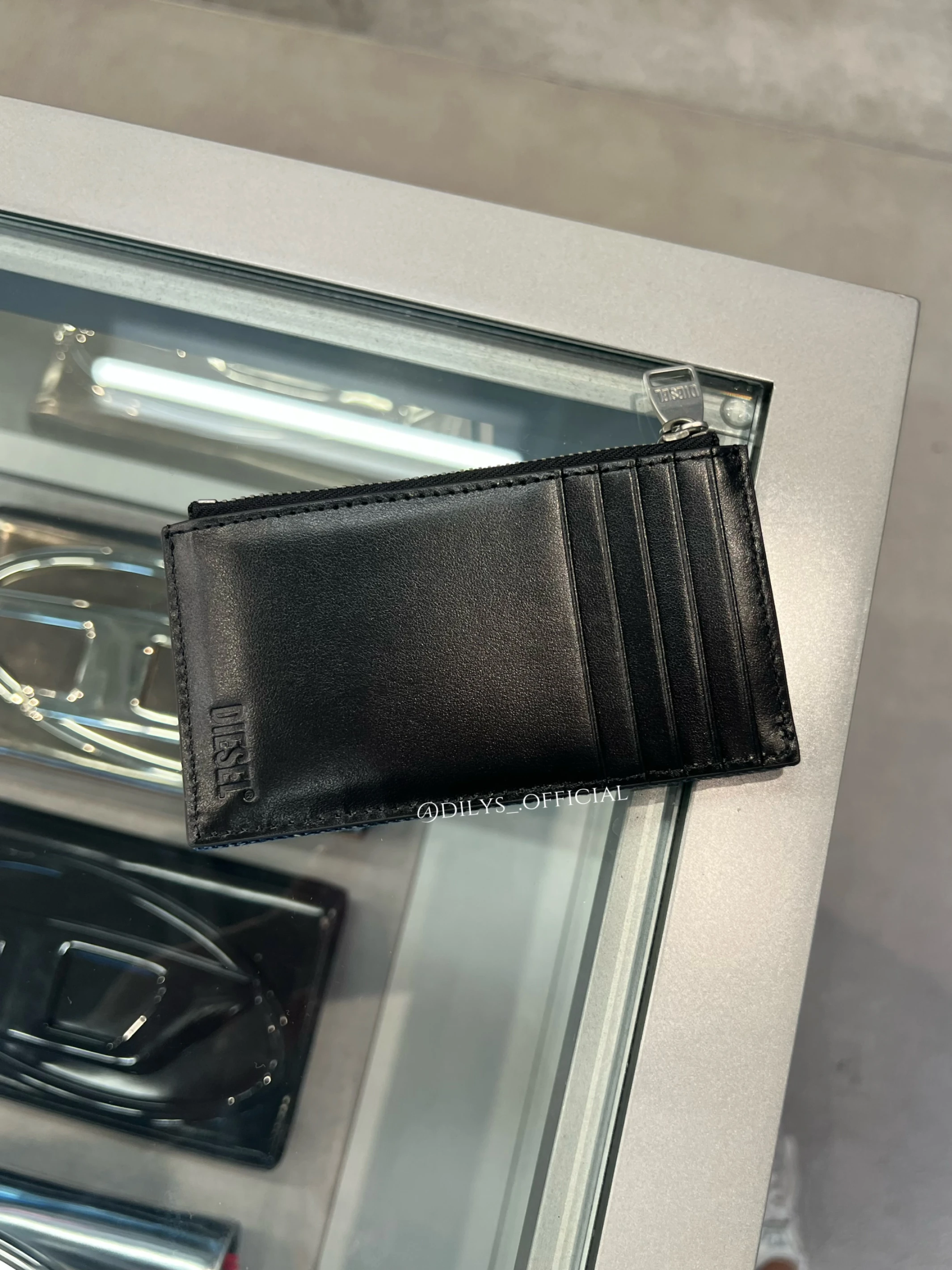 DIESEL D LOGO單寧卡包