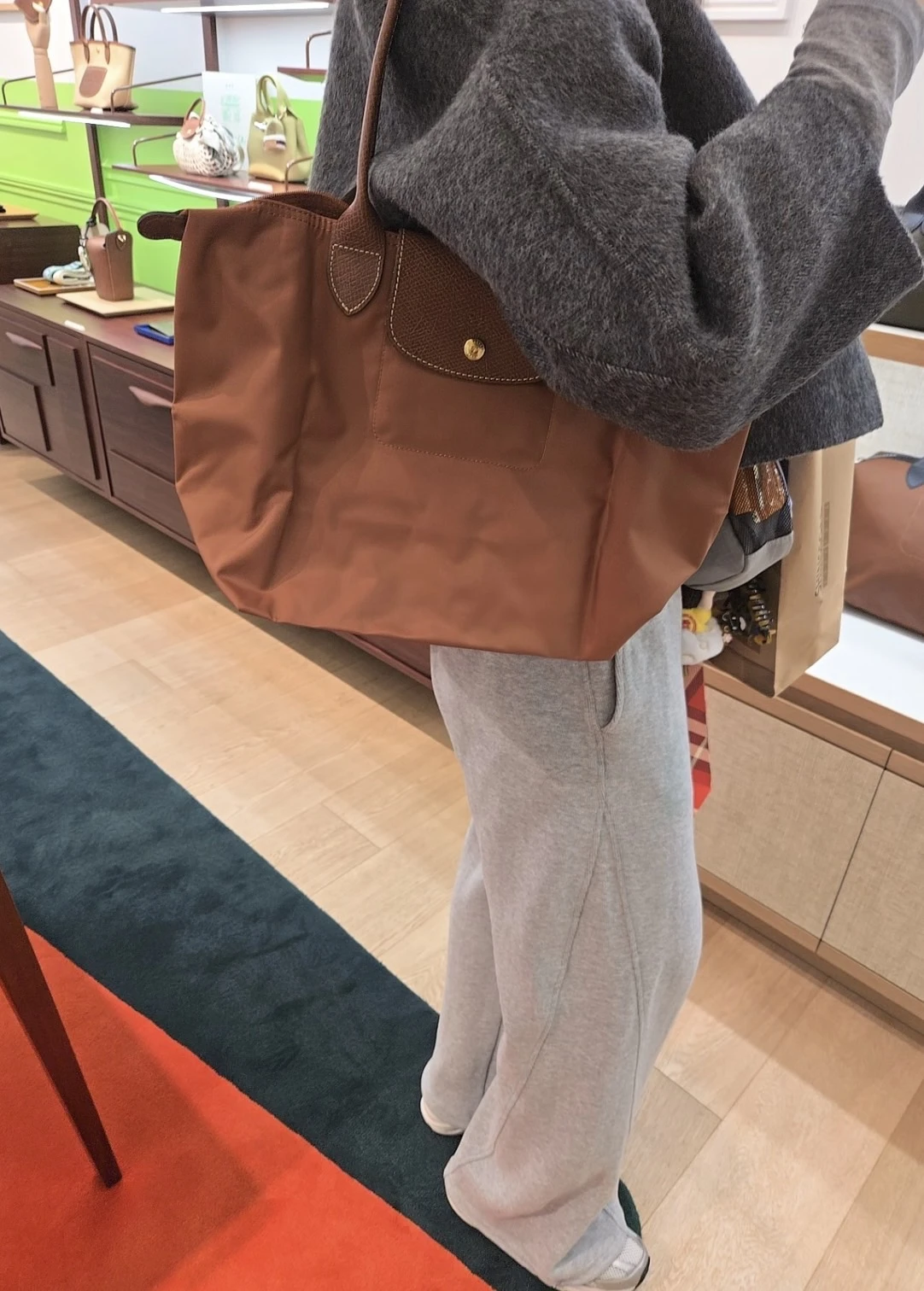 客訂｜Longchamp 特賣 長柄S托特包 棕色