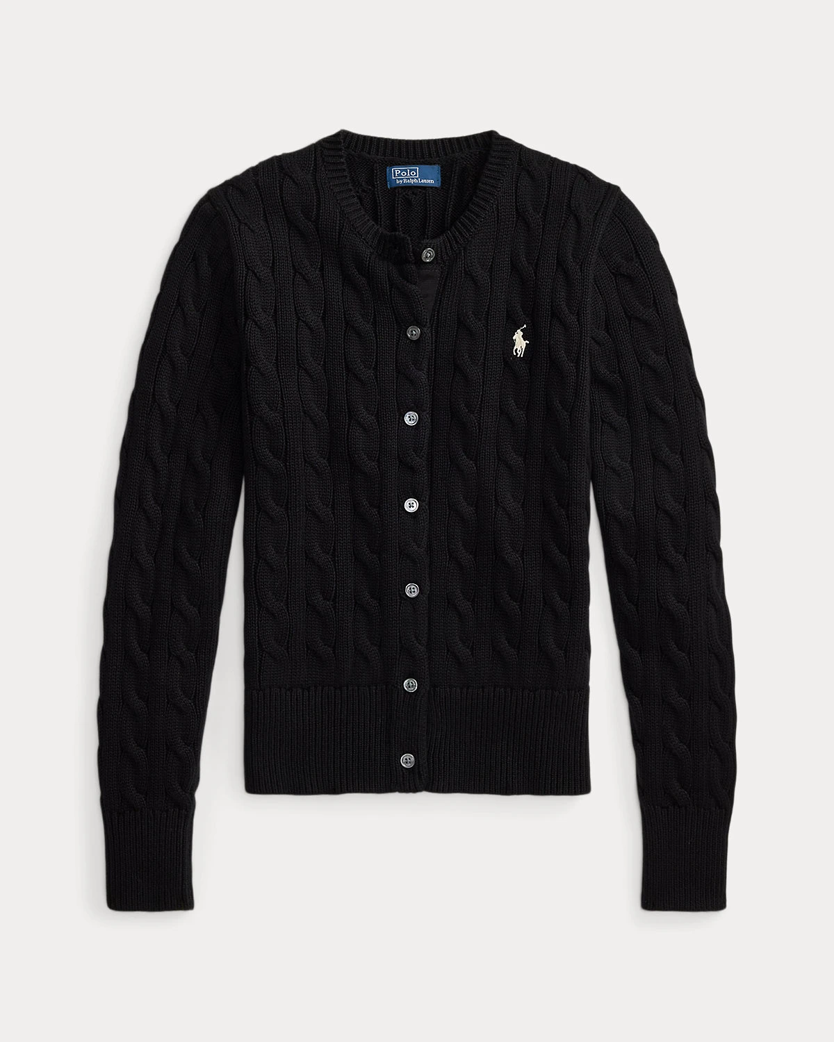 客訂｜Polo Ralph Lauren 成人女款麻花開衫 黑S