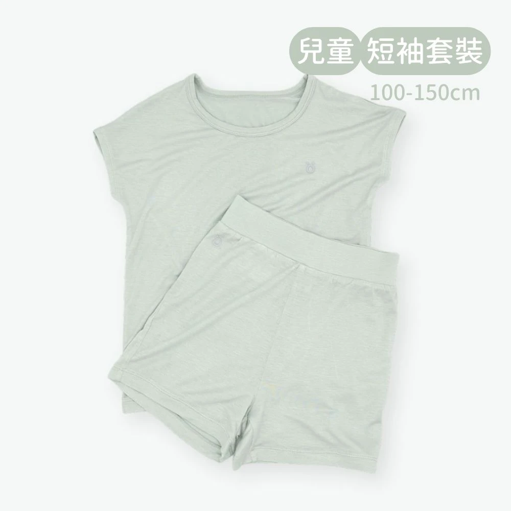 輕柔感短袖套裝(兒童)-薄荷