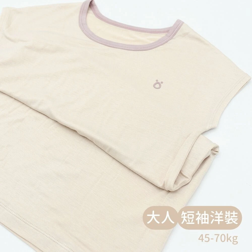 輕柔感短袖洋裝(大人)-米色