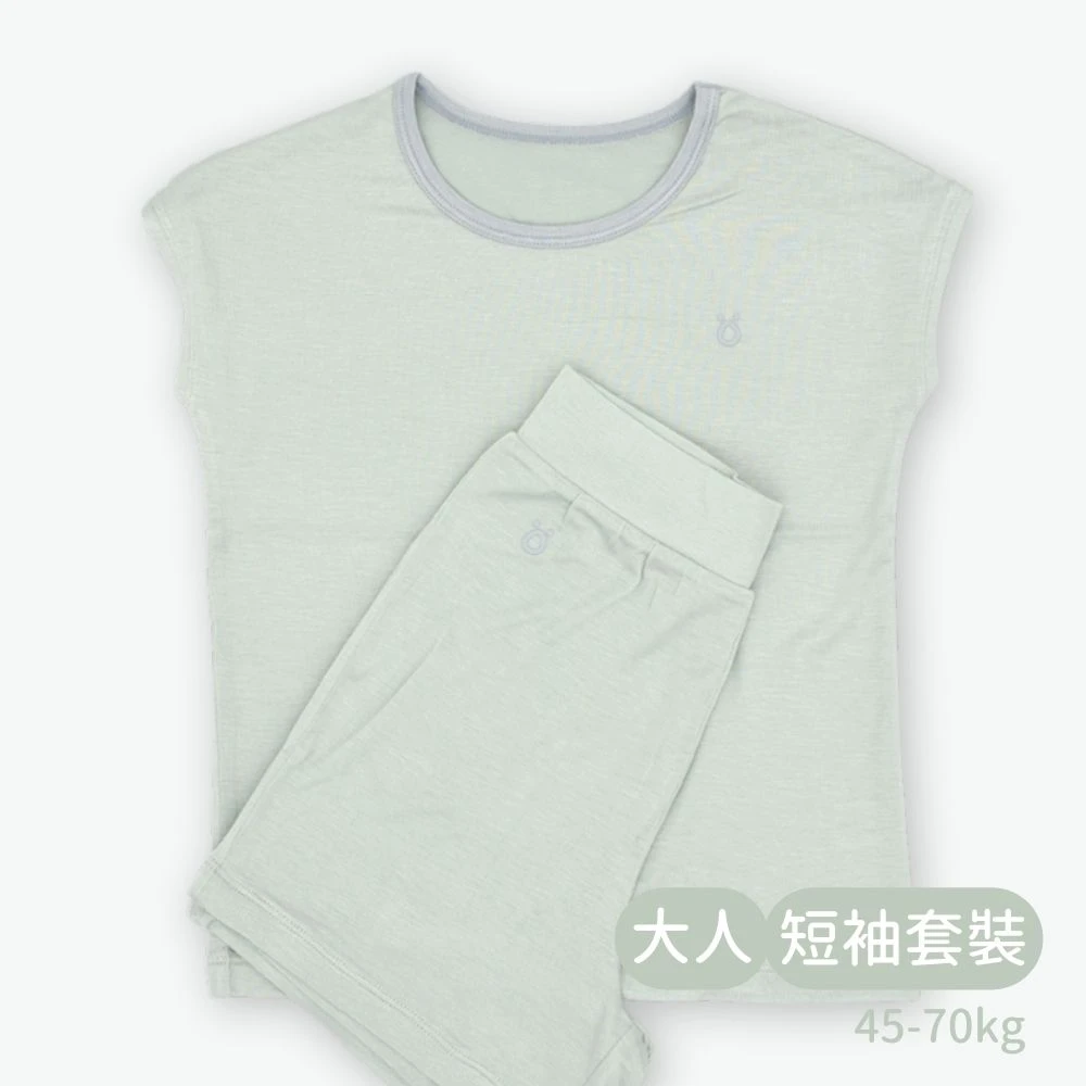 輕柔感短袖套裝(大人)-薄荷